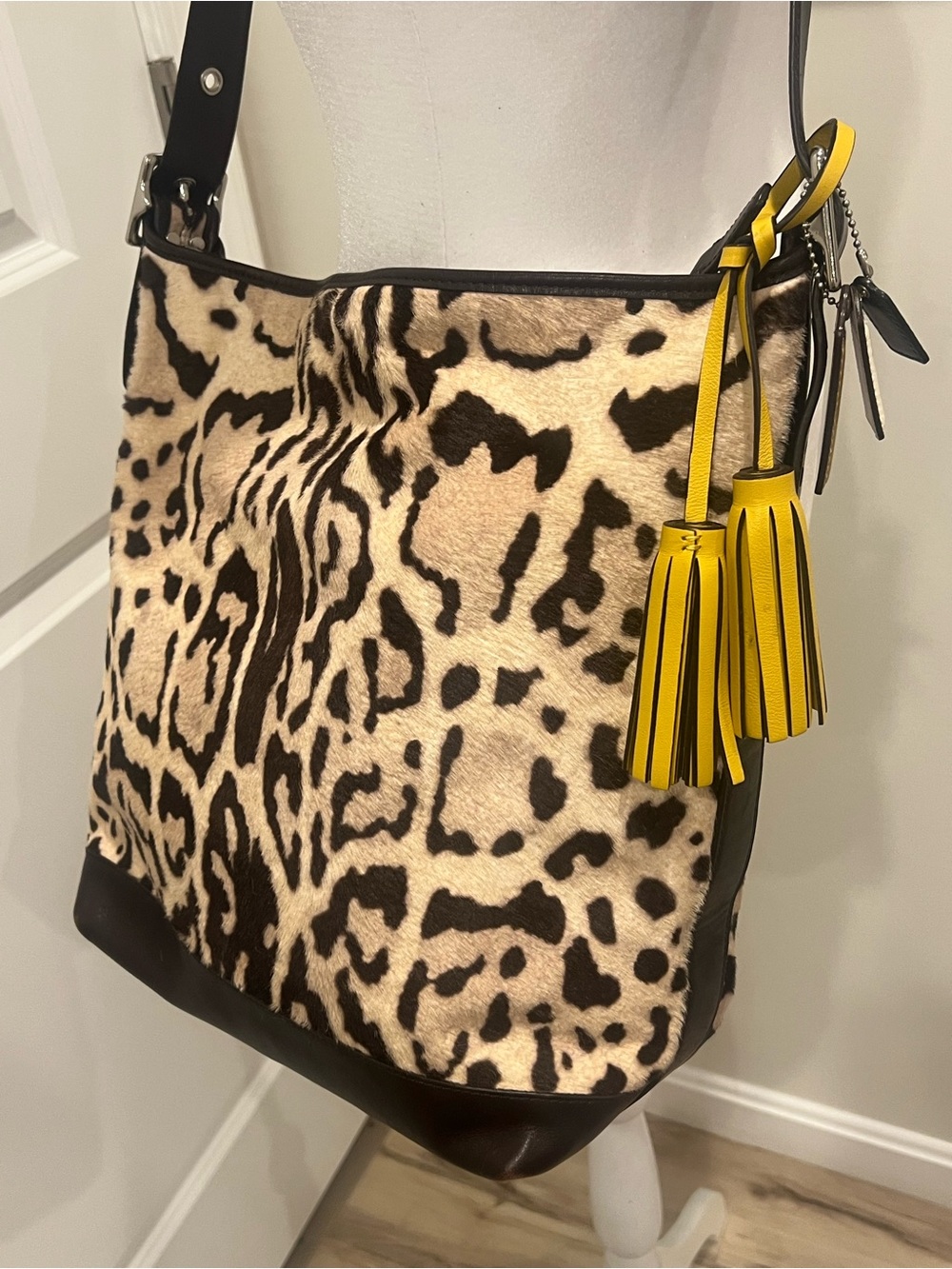 Coach Ocelot Haircalf Large Handbag 21167 - Picture 2 of 14